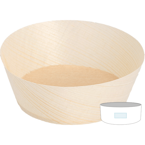 Holzschüssel aus Kiefernrinde Verpackung